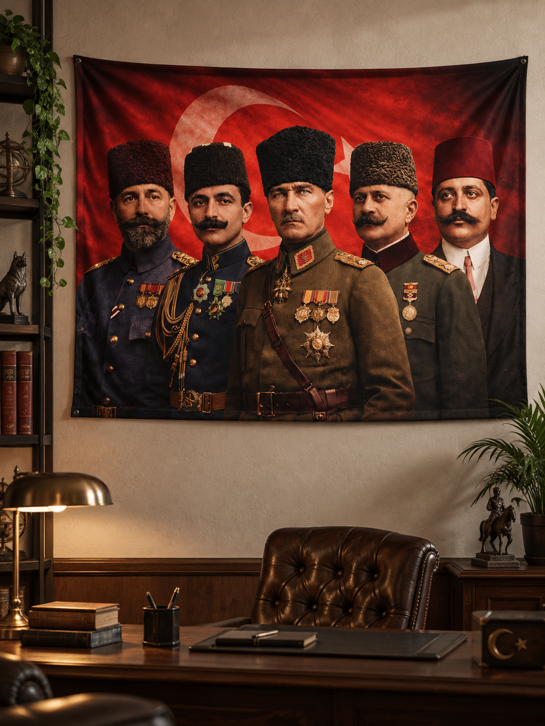 Atatürk ve İttihatçı Paşalar Duvar Örtüsü
