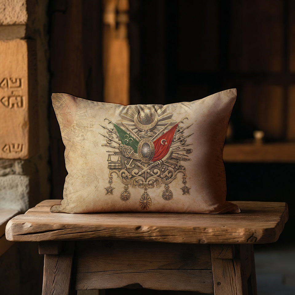 Osmanlı Arması Sembollü Yastık Kılıfı | 50x70 cm