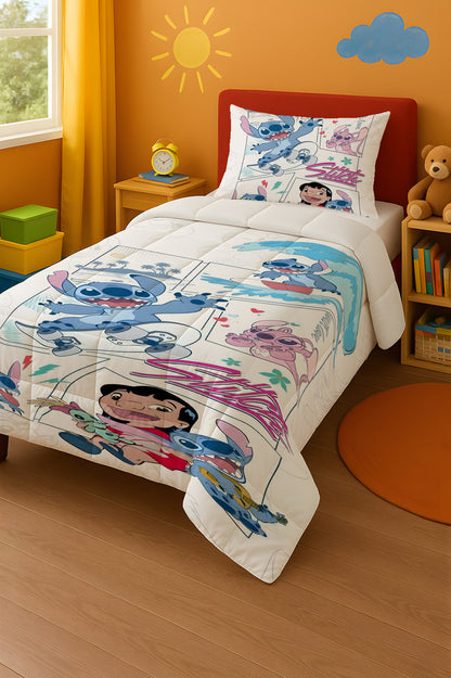 Stitch Tek Kişilik Yorgan ve Yastık Kılıfı