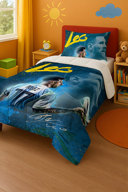 Leo Messi Tek Kişilik Yorgan ve Yastık Kılıfı