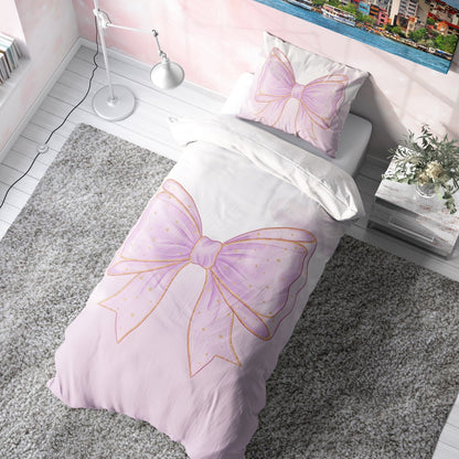 Pembe Fiyonk Tasarımlı Çocuk Nevresim Takımı (Çarşafsız)