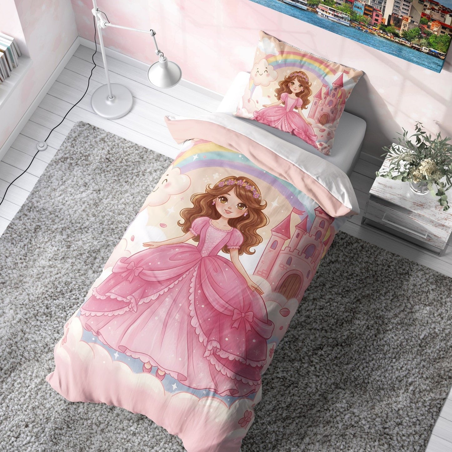 Gökkuşağı Prenses Çocuk Nevresim Takımı (Çarşafsız)