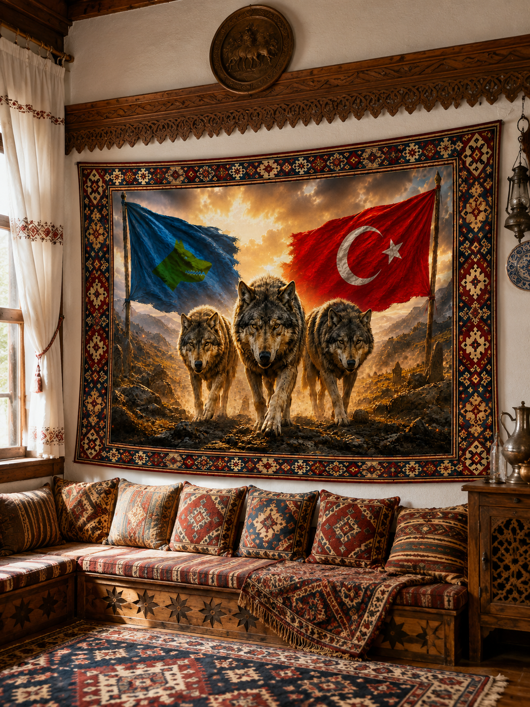 Geçmişten Geleceğe Bozkurt Duvar Örtüsü