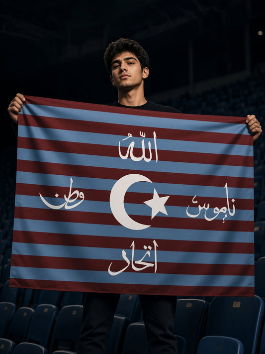 Bordo Mavi İttihat ve Terakki Konseptli Duvar Örtüsü  - 100x140 cm
