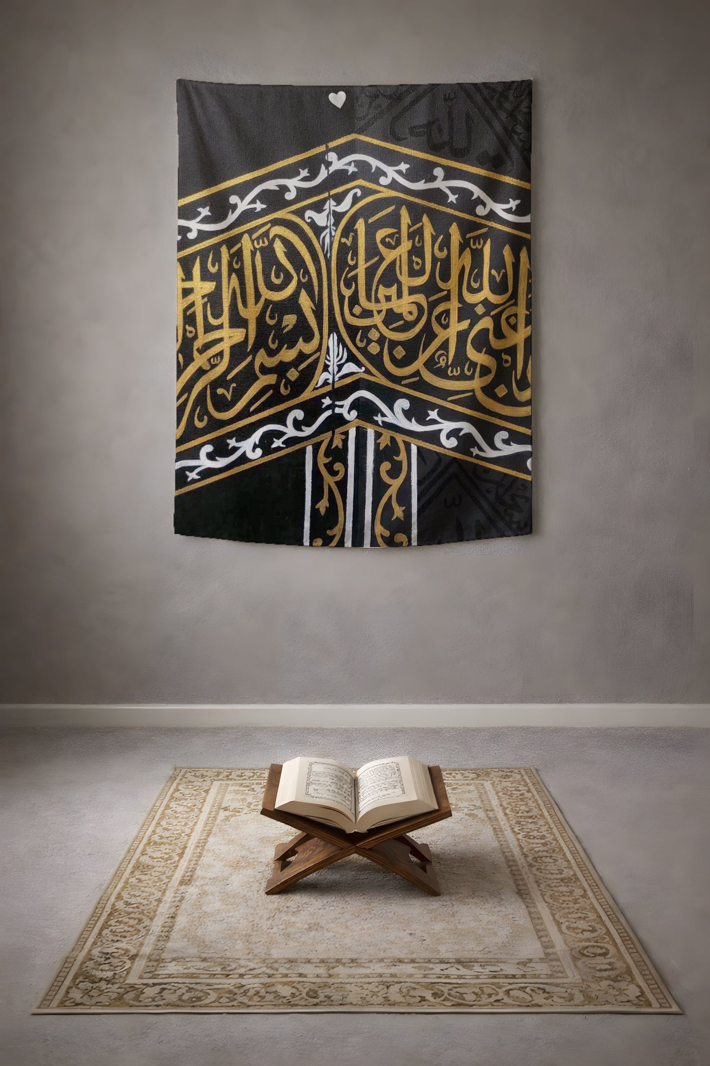 Kâbe Detaylı Minimal Duvar Örtüsü