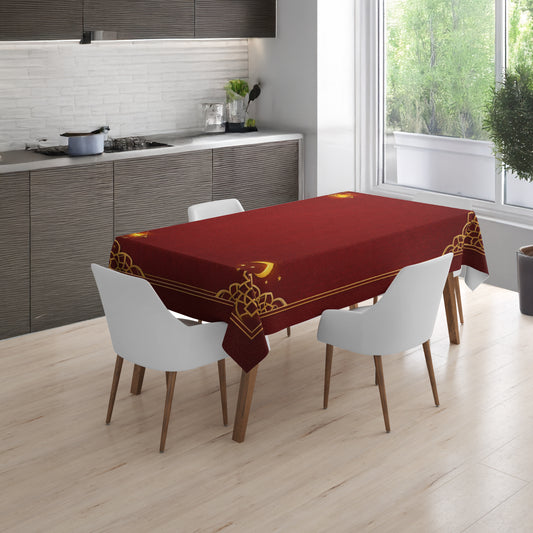 Bordo Konseptli Masa Örtüsü 150x220 cm – Silinebilir & Leke Tutmaz – Yakma Kenar
