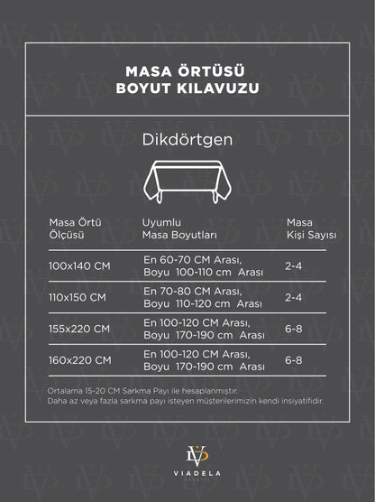 Viadela Günlük Kullanıma Uygun Çiçek Desenli Pratik Masa Örtüsü