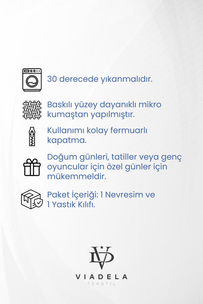 Peluş Ayıcıklı Prenses Çocuk Nevresim Takımı (Çarşafsız)