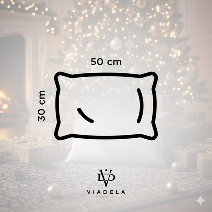 Yılbaşı Kırmızı Konseptli Christmas Yatay Kırlent Kılıfı 4'lü Set 50x30cm