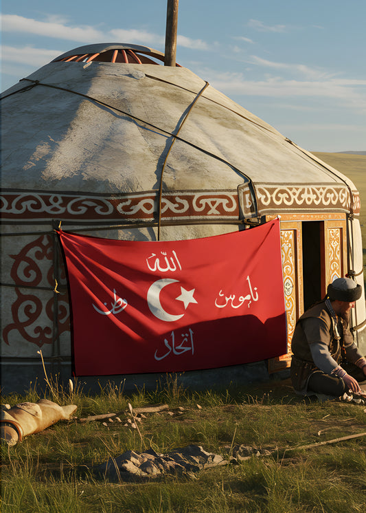 İttihad-ı Türk Duvar Örtüsü – Otağ Konseptli Türk Bayraklı Tasarım Duvar Halısı