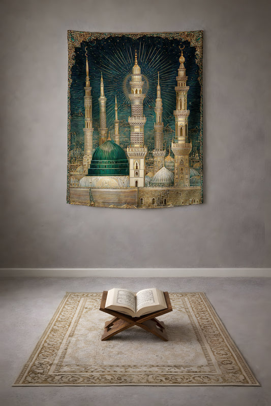 Mescid-i Nebevî Yeşil Kubbe Duvar Örtüsü
