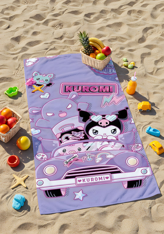 Kuromi Plaj Havlusu – Eğlenceli ve Şirin Desenler