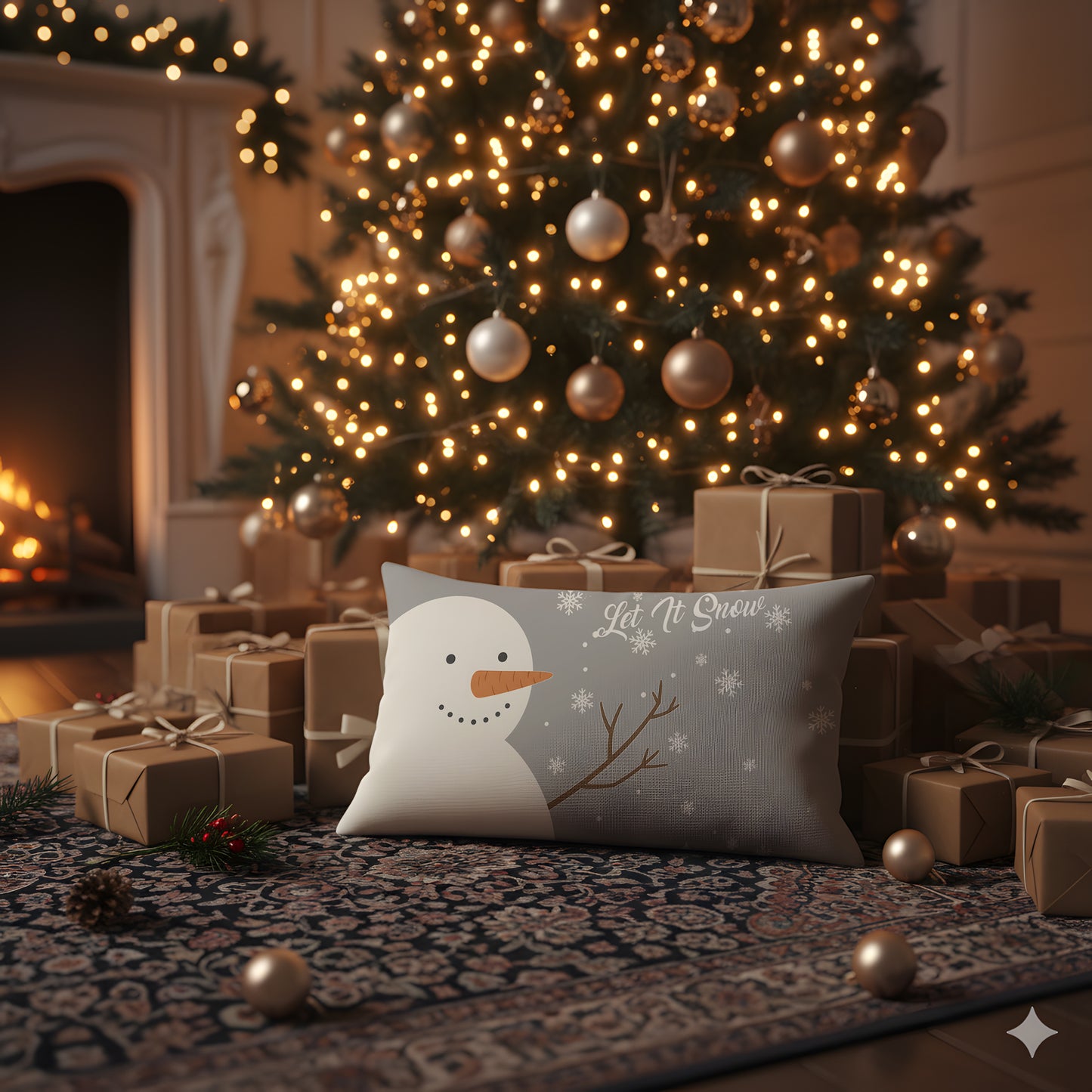 Yılbaşı Christmas Yatay Kırlent Kılıfı 4'lü Set 50x30cm