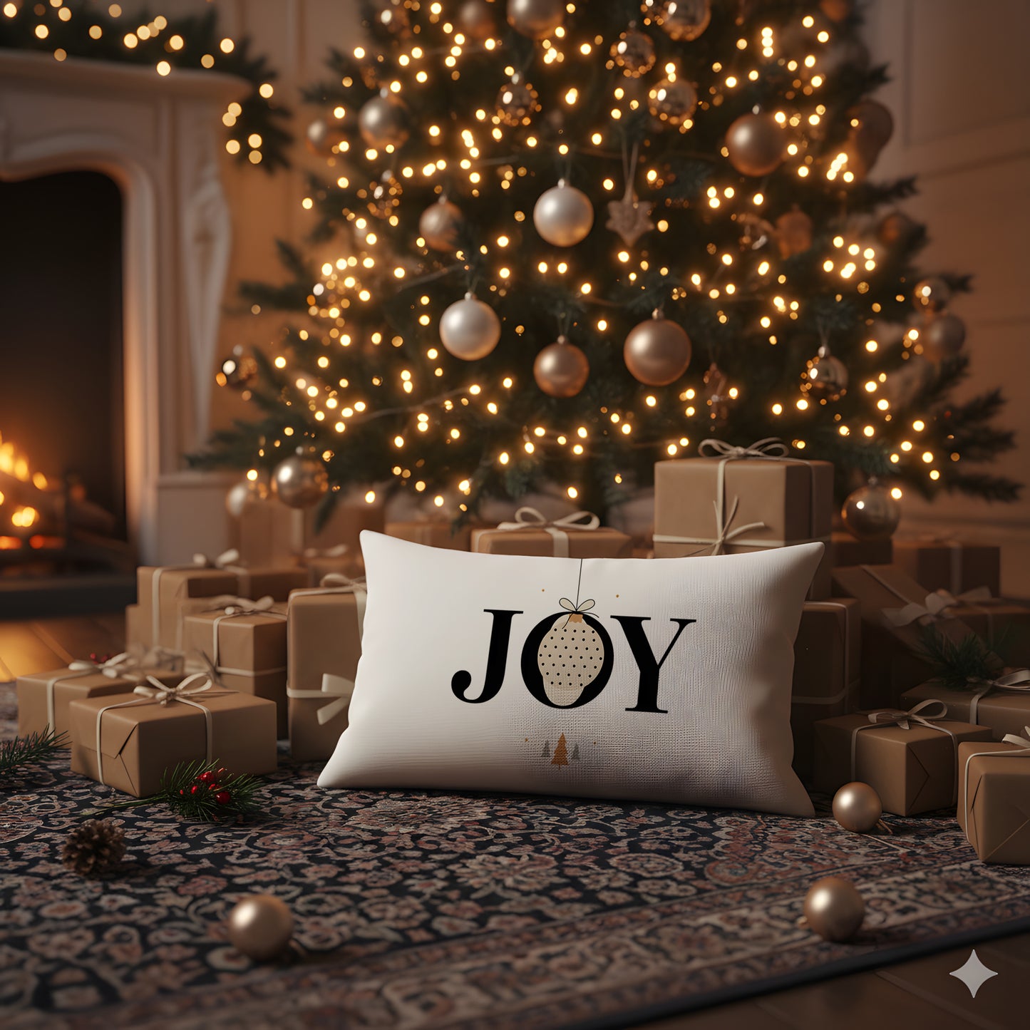 Yılbaşı Christmas Yatay Kırlent Kılıfı 4'lü Set 50x30cm