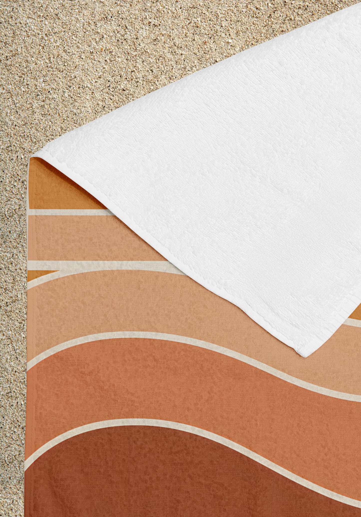 Chasing Sunsets Turuncu Plaj Havlusu – Günbatımı İlhamlı Minimalist Desen