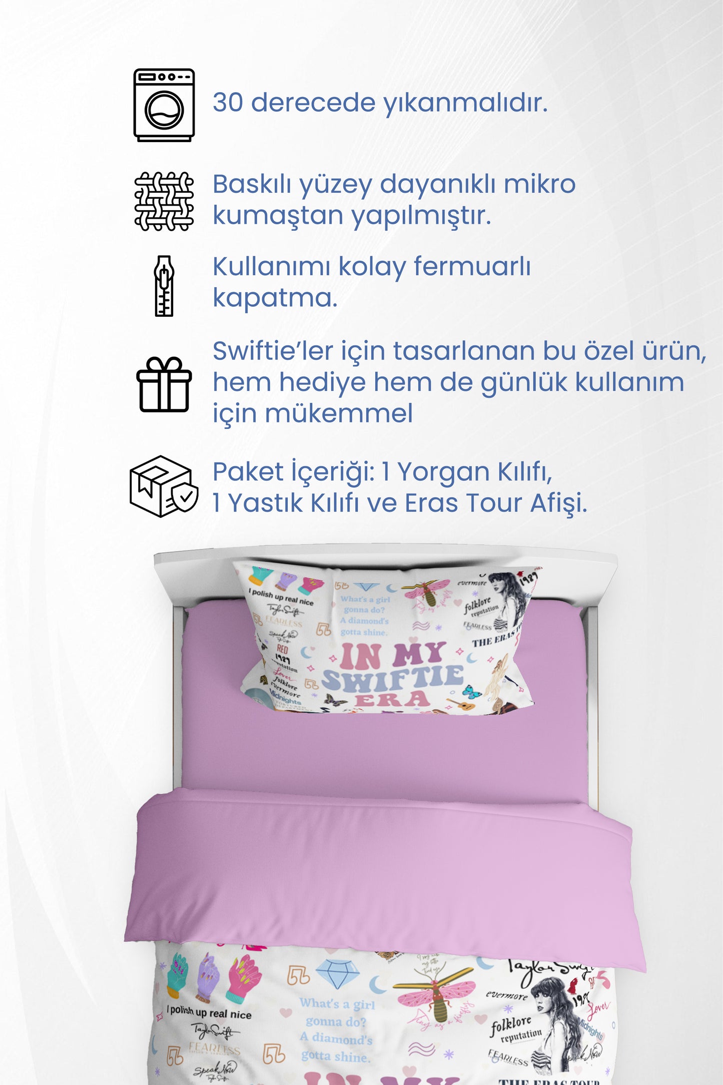 Taylor Swift Eras Tour Nevresim Takımı (Çarşafsız)