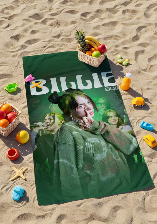 Billie Eilish Plaj Havlusu – Cool ve Enerjik Tasarım