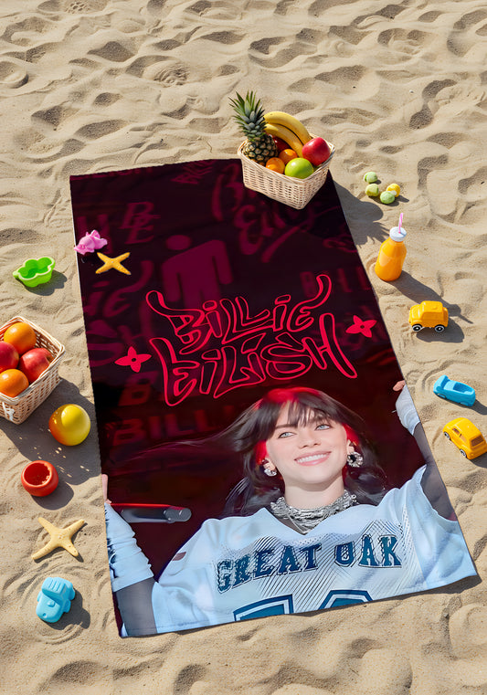 Billie Eilish Plaj Havlusu – Genç ve Cesur Vibes!